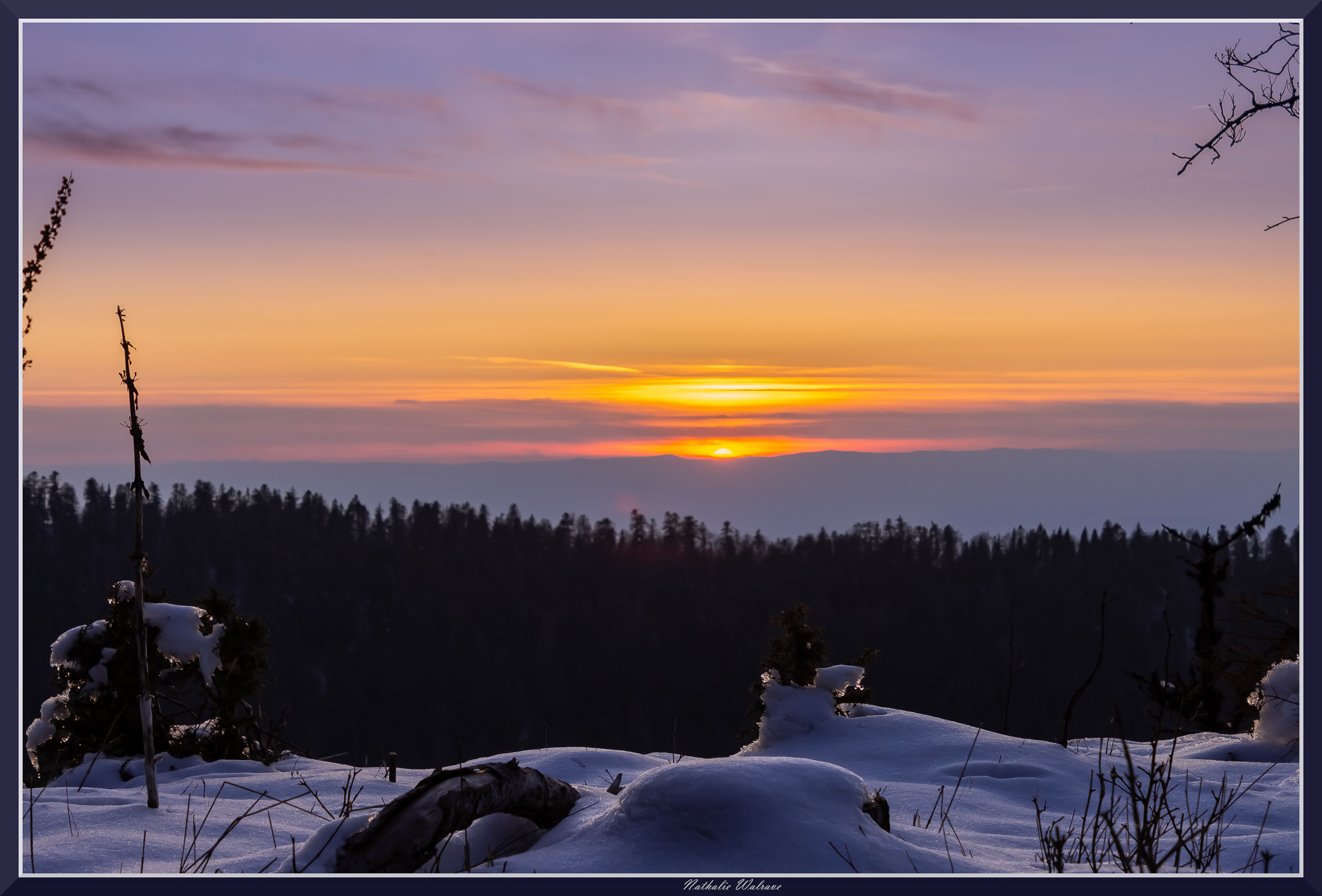 coucher de soleil dans le Vercors